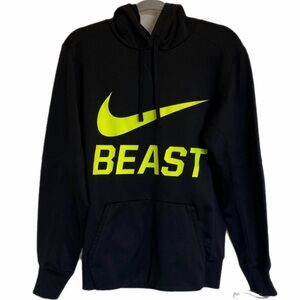 Nike Men's Beast Black Hoodie with Neon Yellow Accents Size S